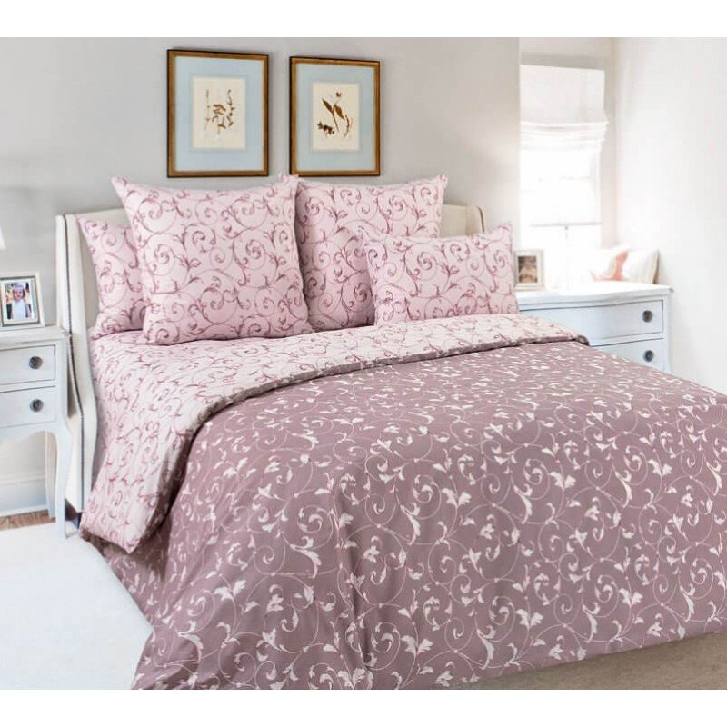 фото Пододеяльник 1.5 спальный 150х215 см перкаль габриэль розовый ивановотекстиль