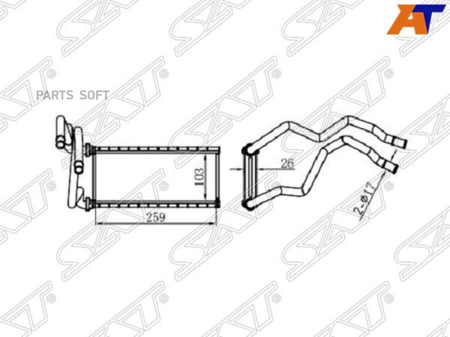 

SAT Радиатор отопителя салона TOYOTA SEQUOIA/TUNDRA 07-