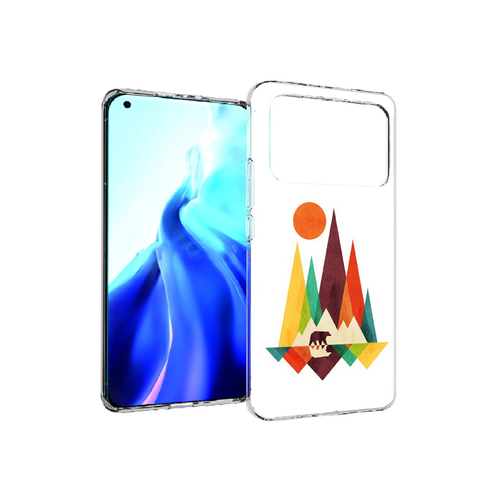 

Чехол MyPads Tocco для Xiaomi Mi 11 Ultra нарисованные горы с медведем (PT160500.261.506), Прозрачный, Tocco
