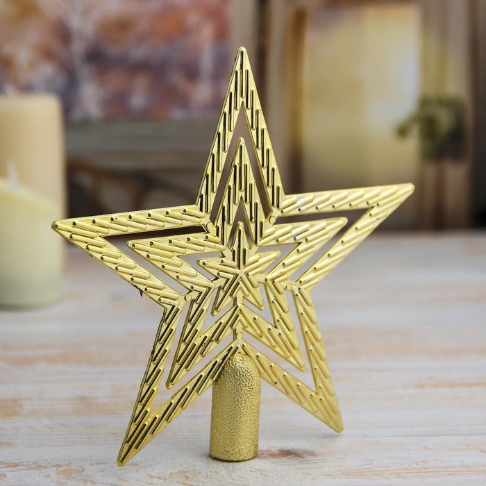 

Наконечник Зимнее волшебство Звезда текстурная, 15х15 см, золото, Золотистый