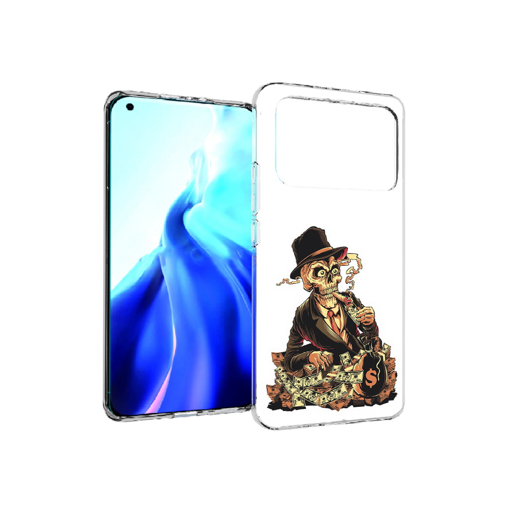 

Чехол MyPads Tocco для Xiaomi Mi 11 Ultra нарисованный череп с сигаретой, Прозрачный, Tocco