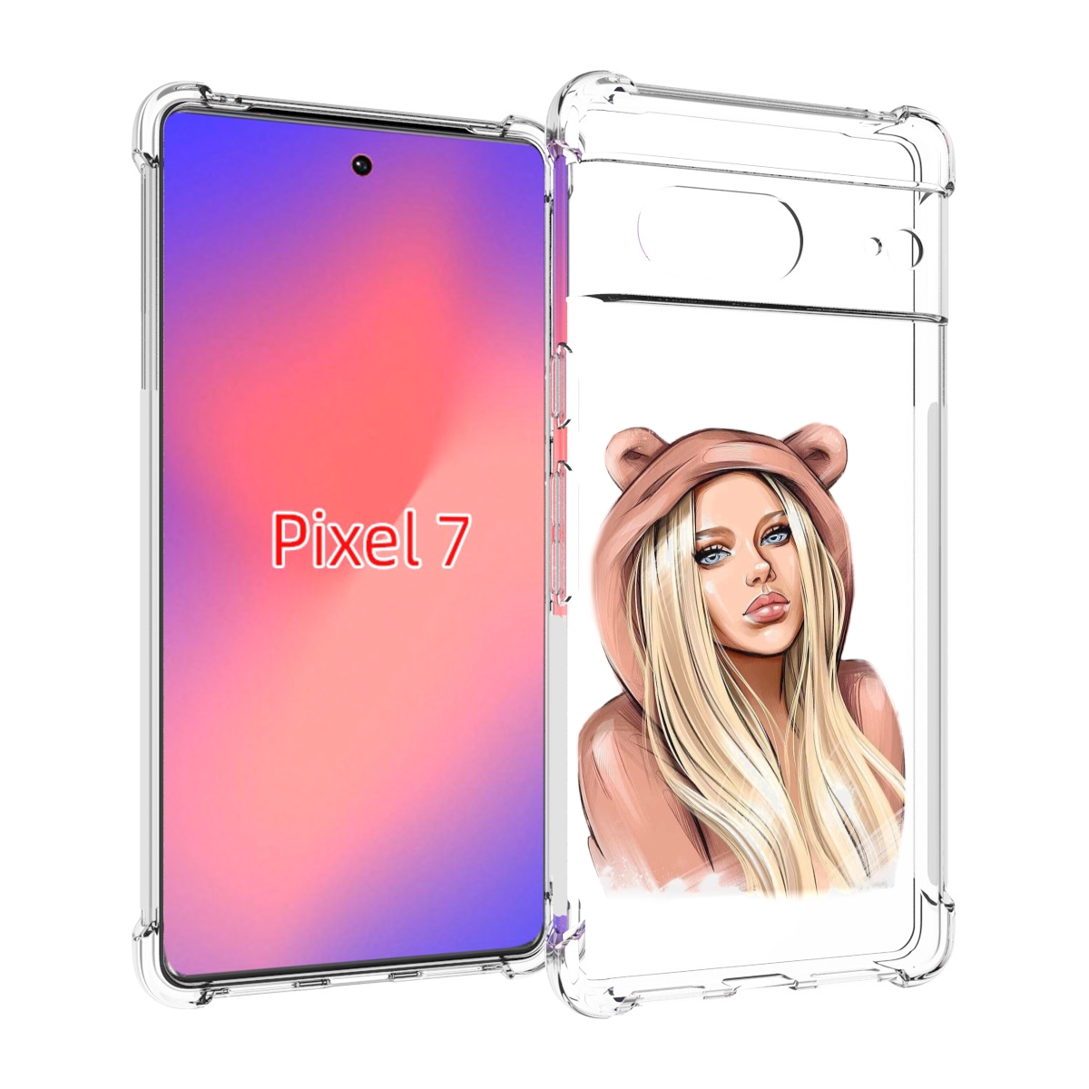 

Чехол Mypads Блондинка-В-Капюшоне Женский Для Google Pixel 7, Прозрачный, Tocco