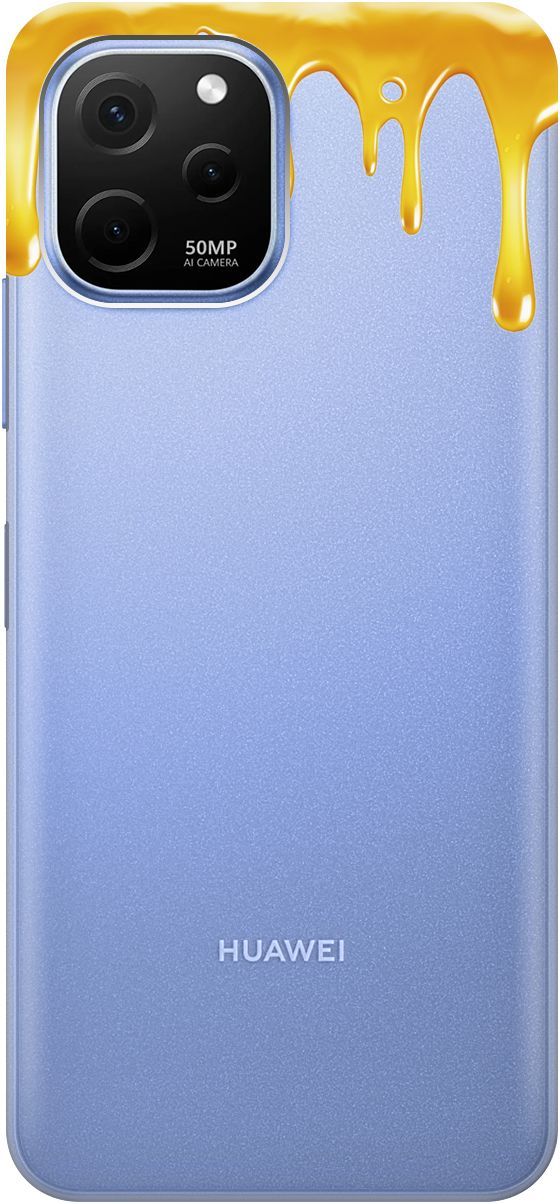 

Силиконовый чехол на Huawei nova Y61 с 3D принтом "Honey" прозрачный, Прозрачный;желтый, 158009