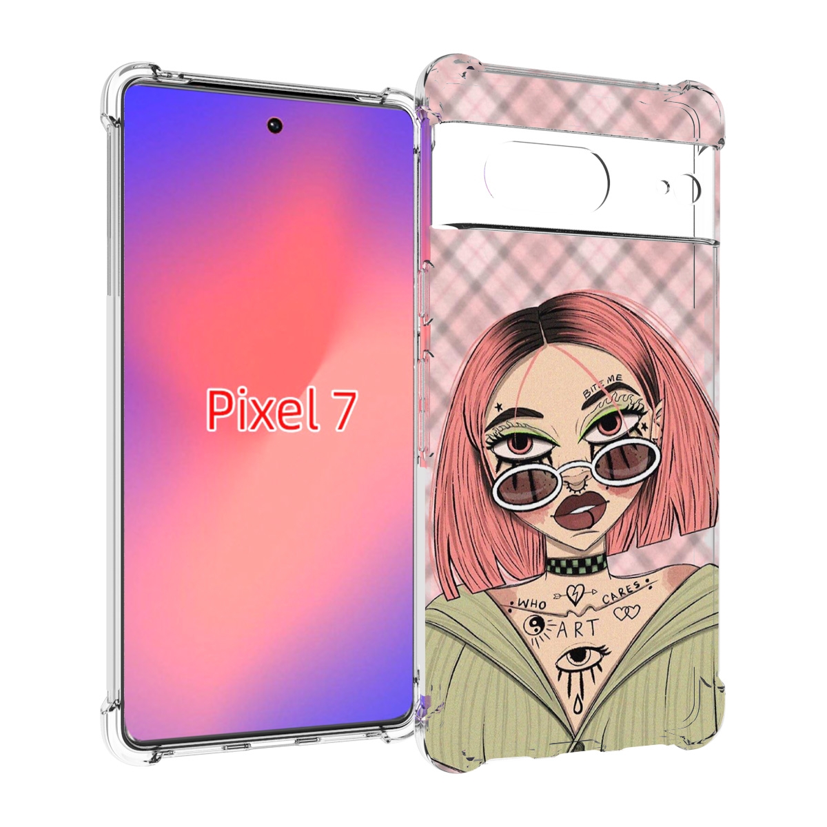 

Чехол Mypads Бунтарка-Девочка Для Google Pixel 7, Прозрачный, Tocco
