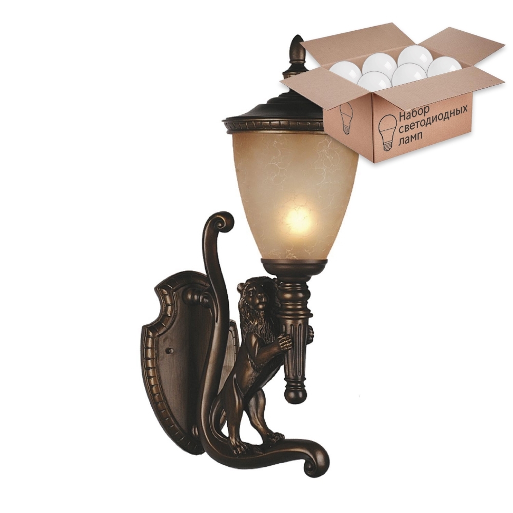 

Уличный настенный светильник с лампочкой Favourite Guards 1337-1W+Lamps А60, 1337-1W+Lamps А60
