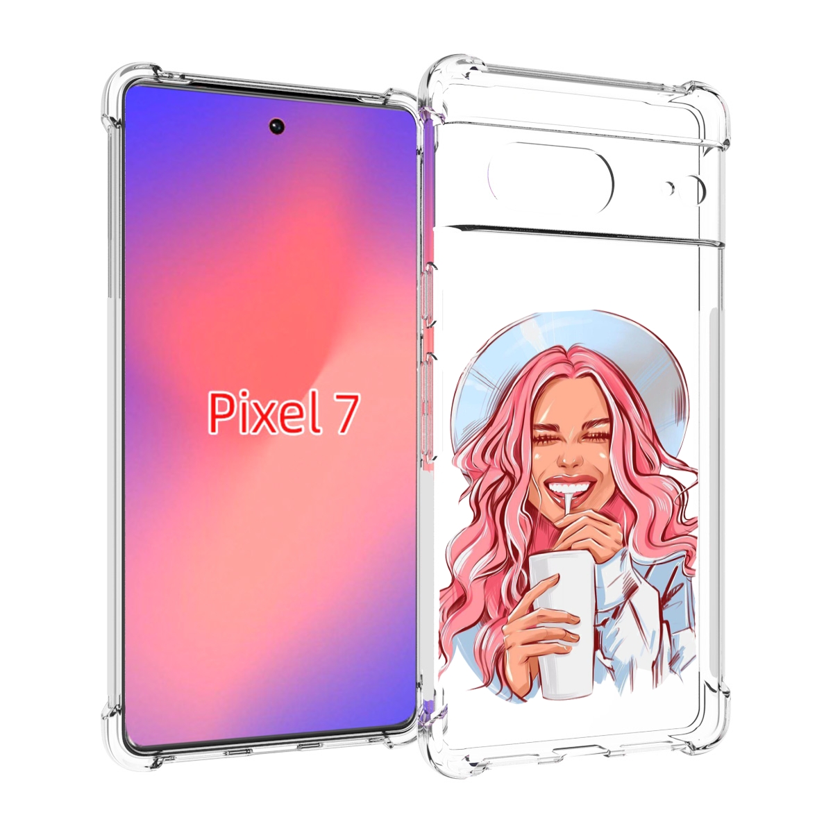 

Чехол Mypads Веселая-Девушка-Модель Женский Для Google Pixel 7, Прозрачный, Tocco