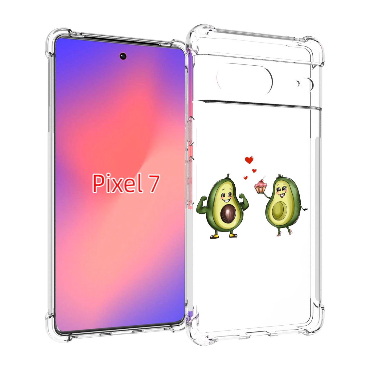 

Чехол Mypads Влюбленные-Авокадо Для Google Pixel 7, Прозрачный, Tocco