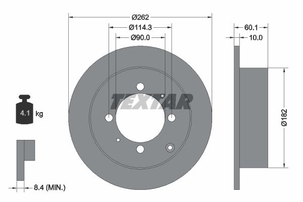 

92104000 диск тормозной задний Mitsubishi Galant 2.0-2.5D 91>