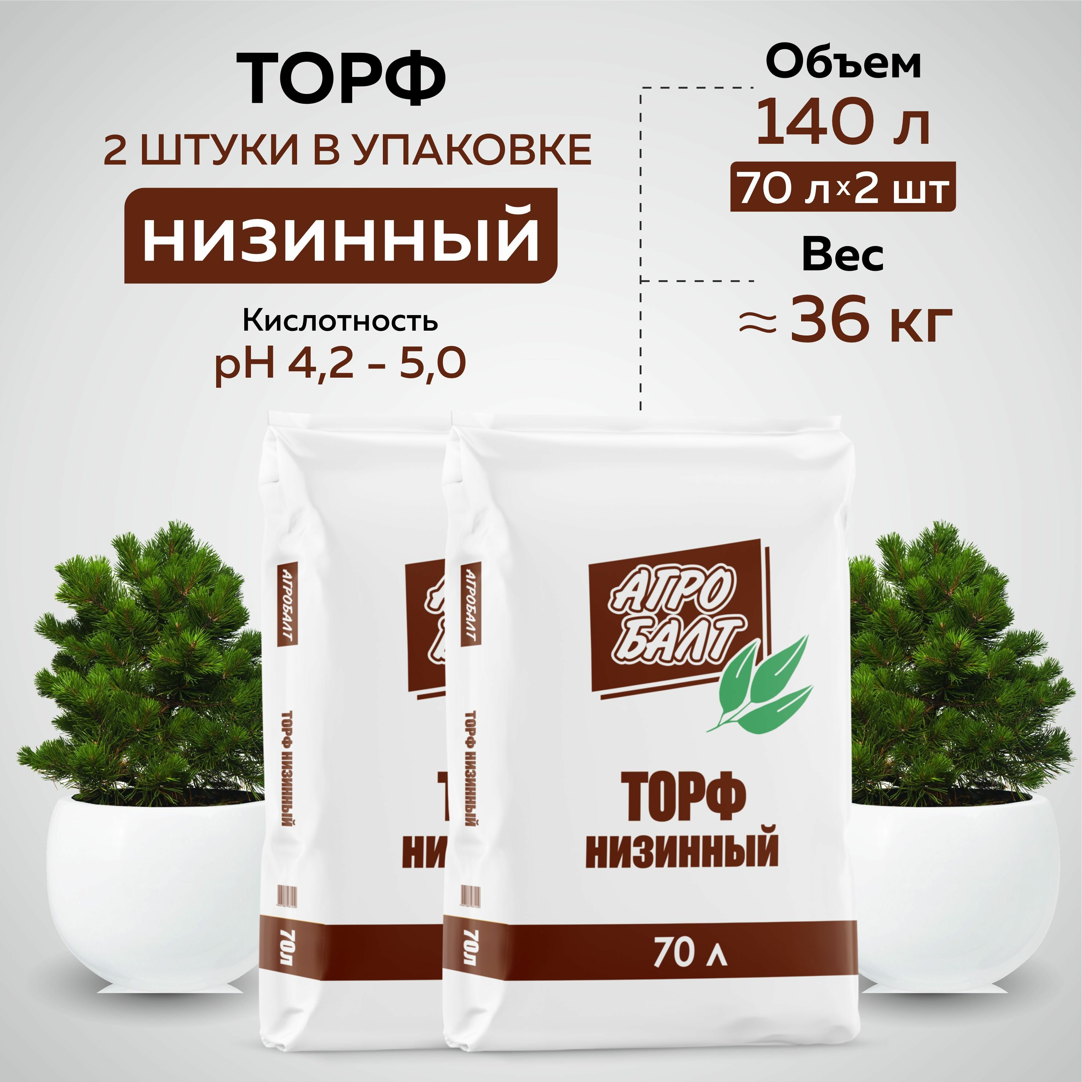 Грунт для растений Агробалт TORF-N-140 140 литров