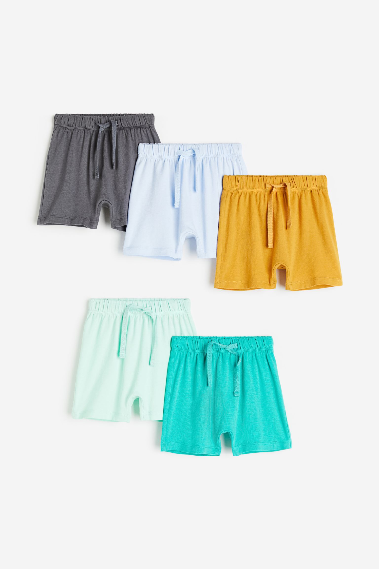 

5 пар шорт из хлопкового джерси H&M 68 Бирюзовый/горчично-желтый (доставка из-за рубежа), Бирюзовый;желтый, 1159367