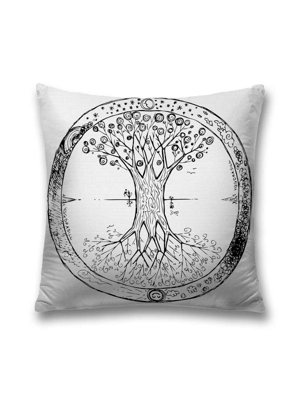 

Наволочка декоративная JoyArty "Символьное дерево" на молнии, 45x45 см, Серый