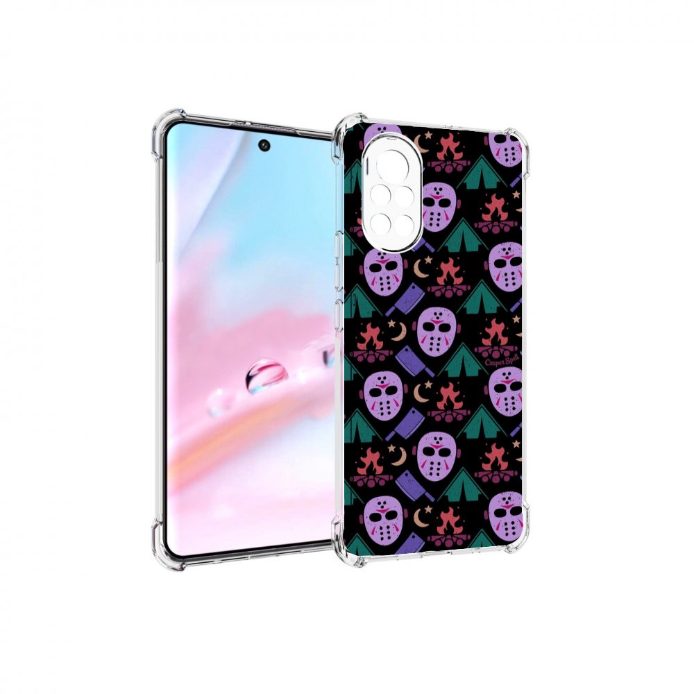

Чехол MyPads фиолетовые маски для Huawei Nova 8 (ANG-LX1), Прозрачный, Tocco