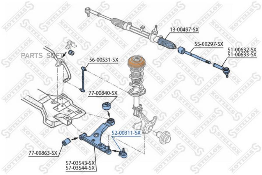 

52-00311-sx_опора шаровая opel corsa d 1.0 16v/1.2 16v/1.4 16v 07.06>