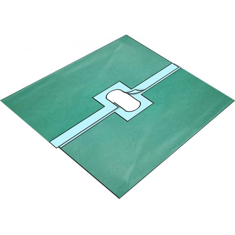 

Простынь стерил. с круг.отверст. лип.край 90х75, спанб. лам., пл.40, (3шт.), Голубой