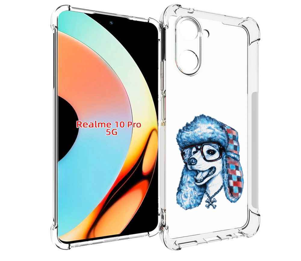 

Чехол бампер MyPads зимний пес для Realme 10 Pro противоударный, Прозрачный, Tocco