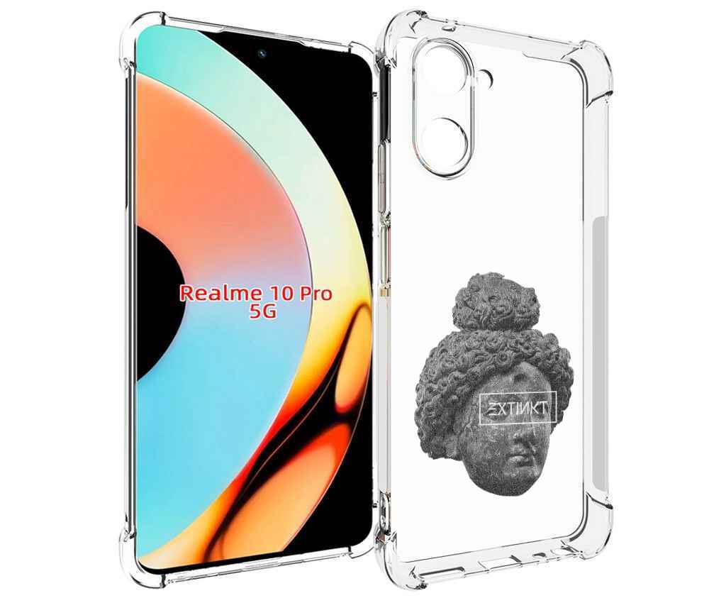 

Чехол бампер MyPads каменное лицо девушки для Realme 10 Pro прот..., Прозрачный, Tocco