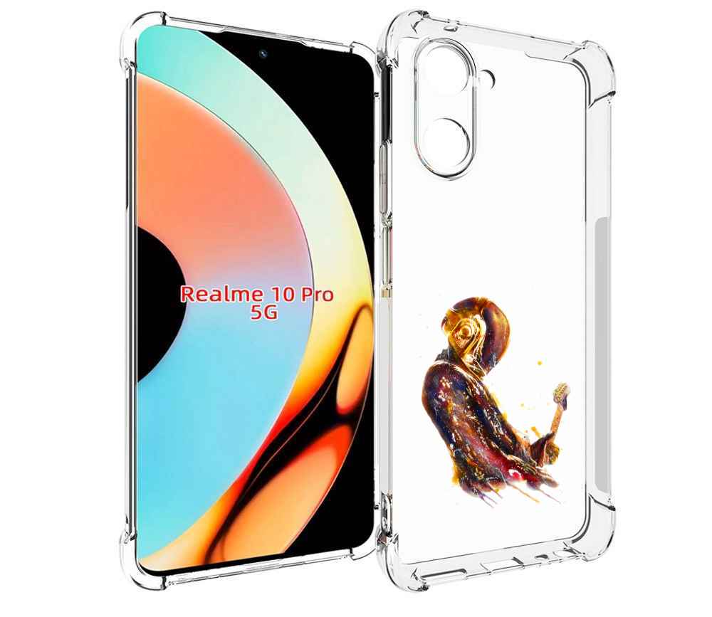 

Чехол бампер MyPads космо-музыкант для Realme 10 Pro противоударный, Прозрачный, Tocco