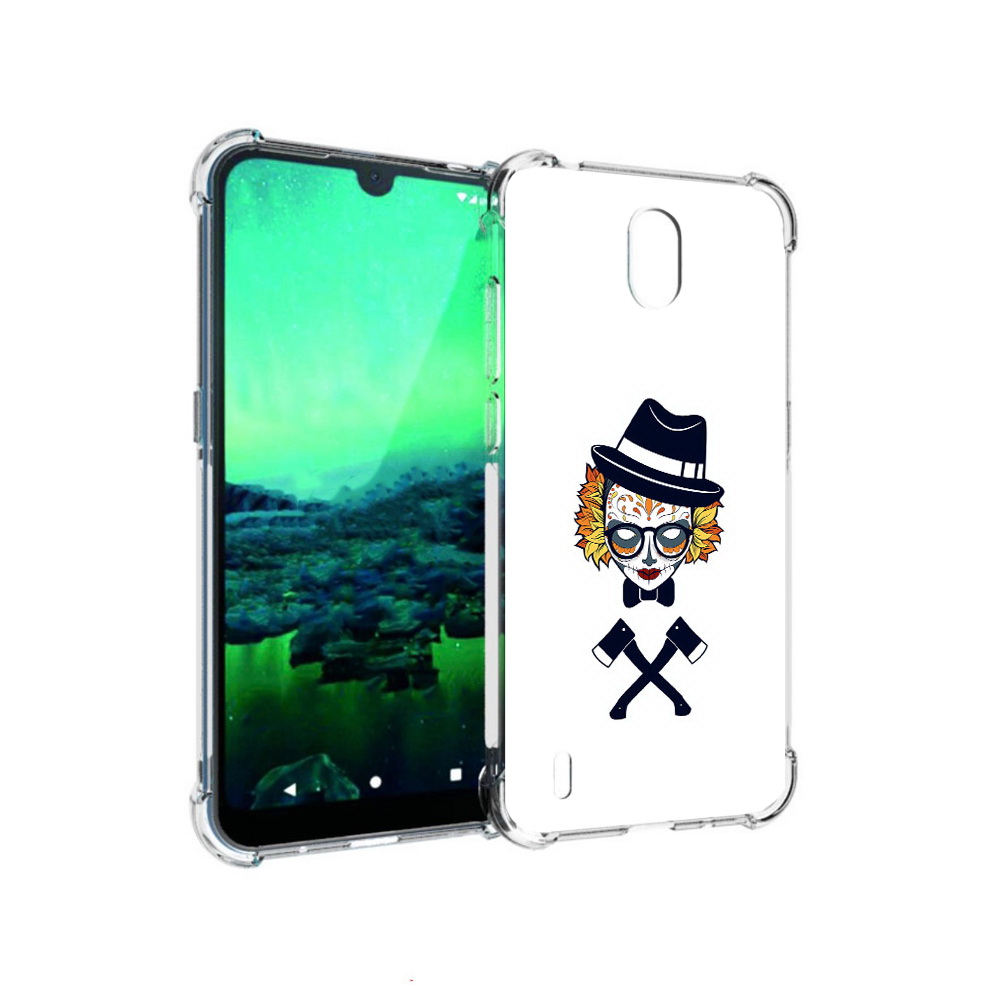 

Чехол MyPads Tocco для Nokia 1.3 девушка в маске с топорами рисунок (PT227048.104.304), Прозрачный, Tocco