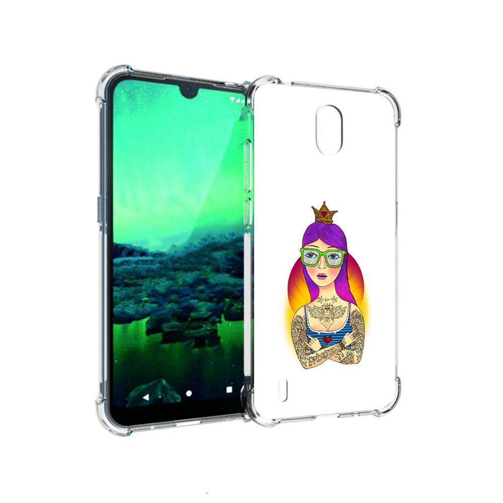 

Чехол MyPads Tocco для Nokia 1.3 девушка в татуировках с короной (PT227048.104.305), Прозрачный, Tocco