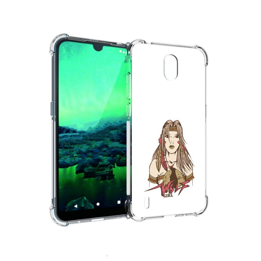 

Чехол MyPads Tocco для Nokia 1.3 девушка волк (PT227048.104.306), Прозрачный, Tocco