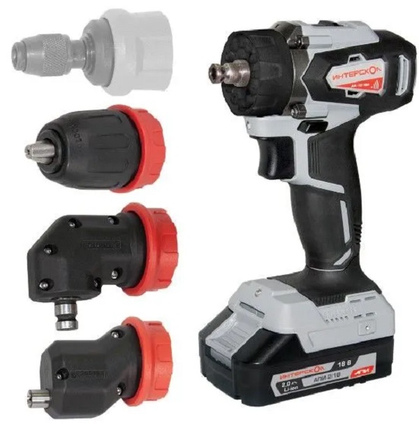 Аккумуляторная дрель-шуруповерт ИНТЕРСКОЛ ДА-1318ВК КОМБИ 3 насадки 5752278 бита 1349000₽