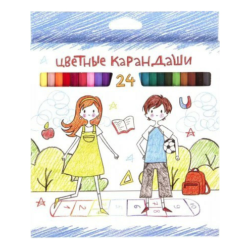 

Карандаши Hatber Eco цветные 24 шт, Разноцветные