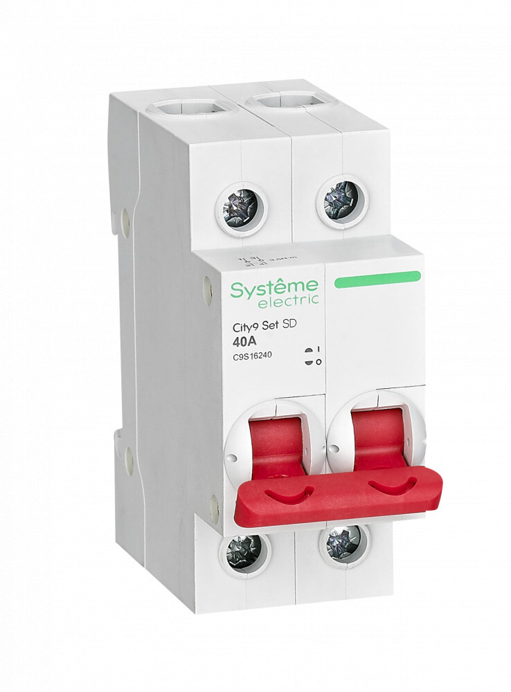 

Выключатель нагрузки Schneider Electric City9 Set 2P 40 А, 6 кА, C9S16240, C9S16240