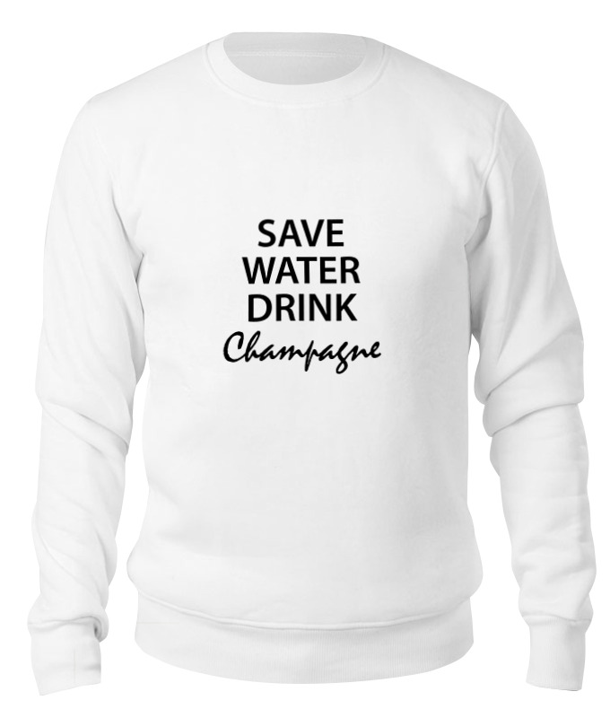 

Свитшот унисекс Printio Save water белый L, Save water