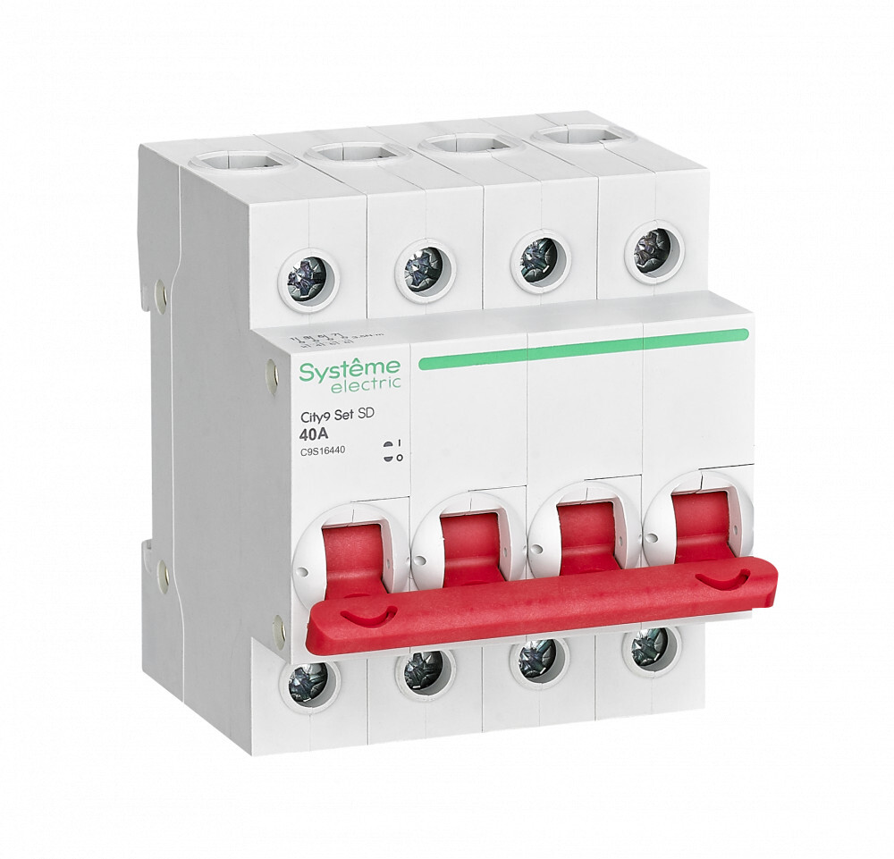 фото Выключатель нагрузки schneider electric city9 set 4p 40 а, 6 ка, c9s16440