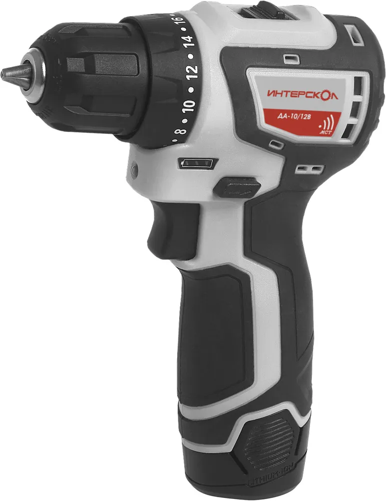 Дрель-шуруповерт Интерскол ДА-1012В КомбиМАКС 2Ач 4 насадки сумка От аккумулятора 12 719000₽