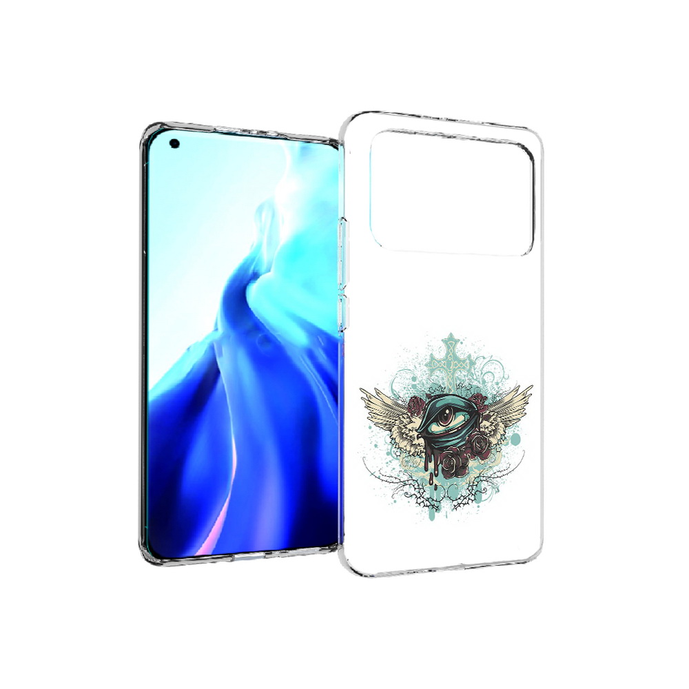 

Чехол MyPads Tocco для Xiaomi Mi 11 Ultra плачущий глаз с крыльями (PT160500.261.544), Прозрачный, Tocco