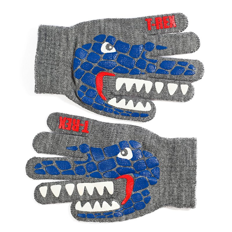 Перчатки детские Baziator Рекс, серо-синие, 15