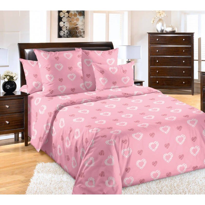 фото Пододеяльник 1.5 спальный 150х215 см бязь люкс валери розовый ивановотекстиль