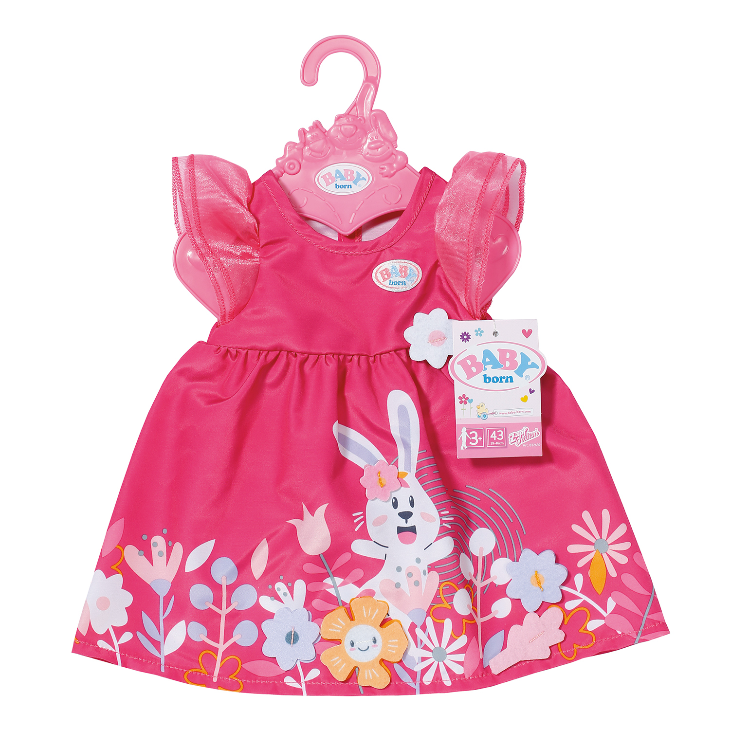 фото Платье с цветами для кукол zapf creation baby born 43 см, вешалка