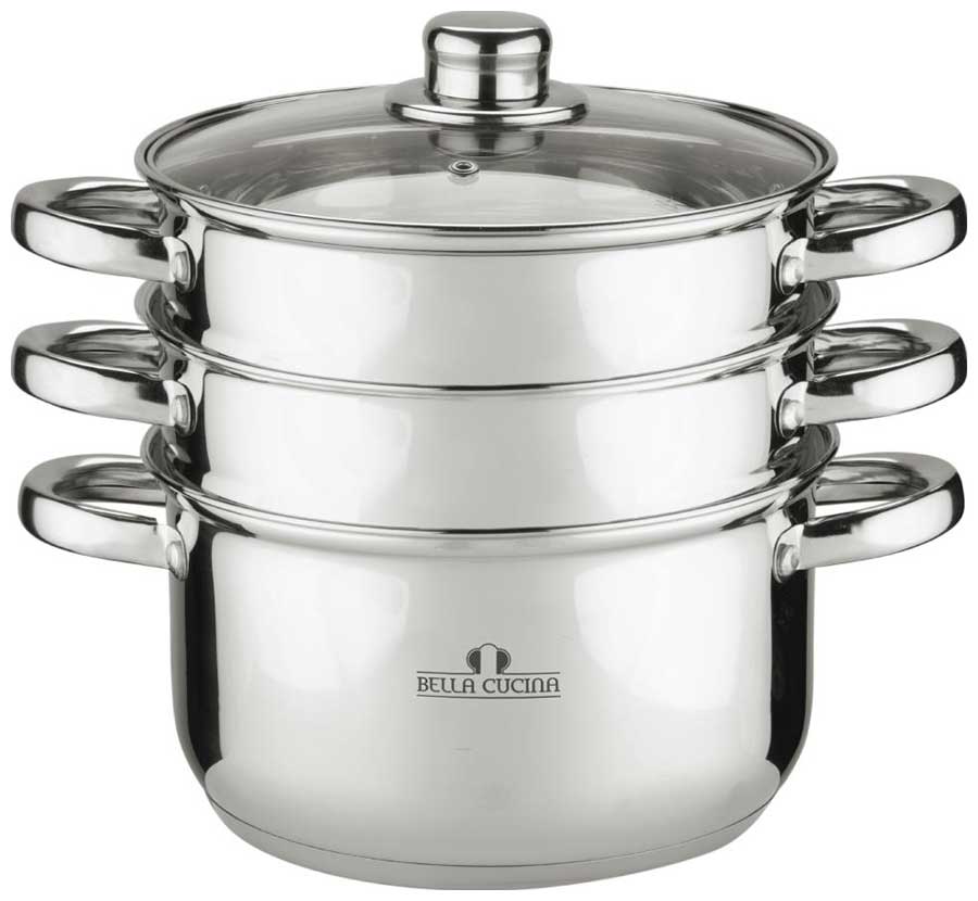 

Кастрюля-пароварка Bella Cucina 2096-BC 4пр, Серебристый, 2096-BC 4пр