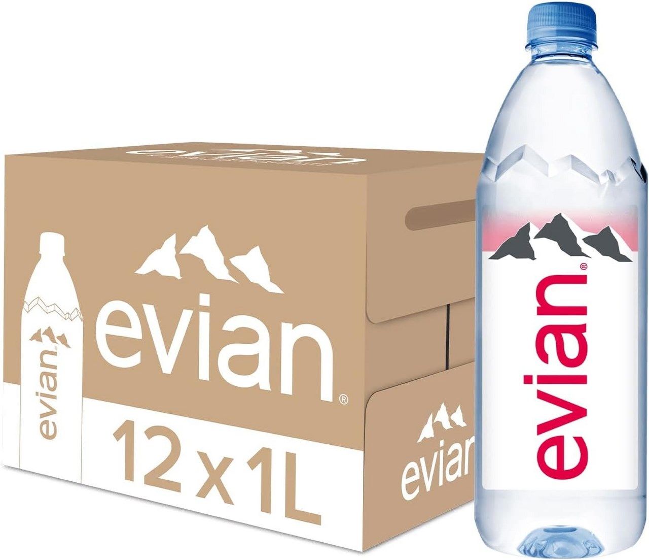 Вода минеральная Evian негазированная 1 л x 12 шт