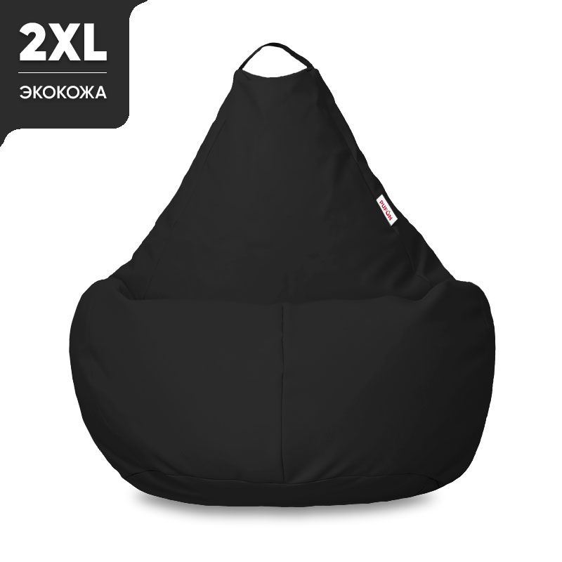 

Кресло-мешок PUFON XXL Груша Премиум Экокожа Черный, Груша