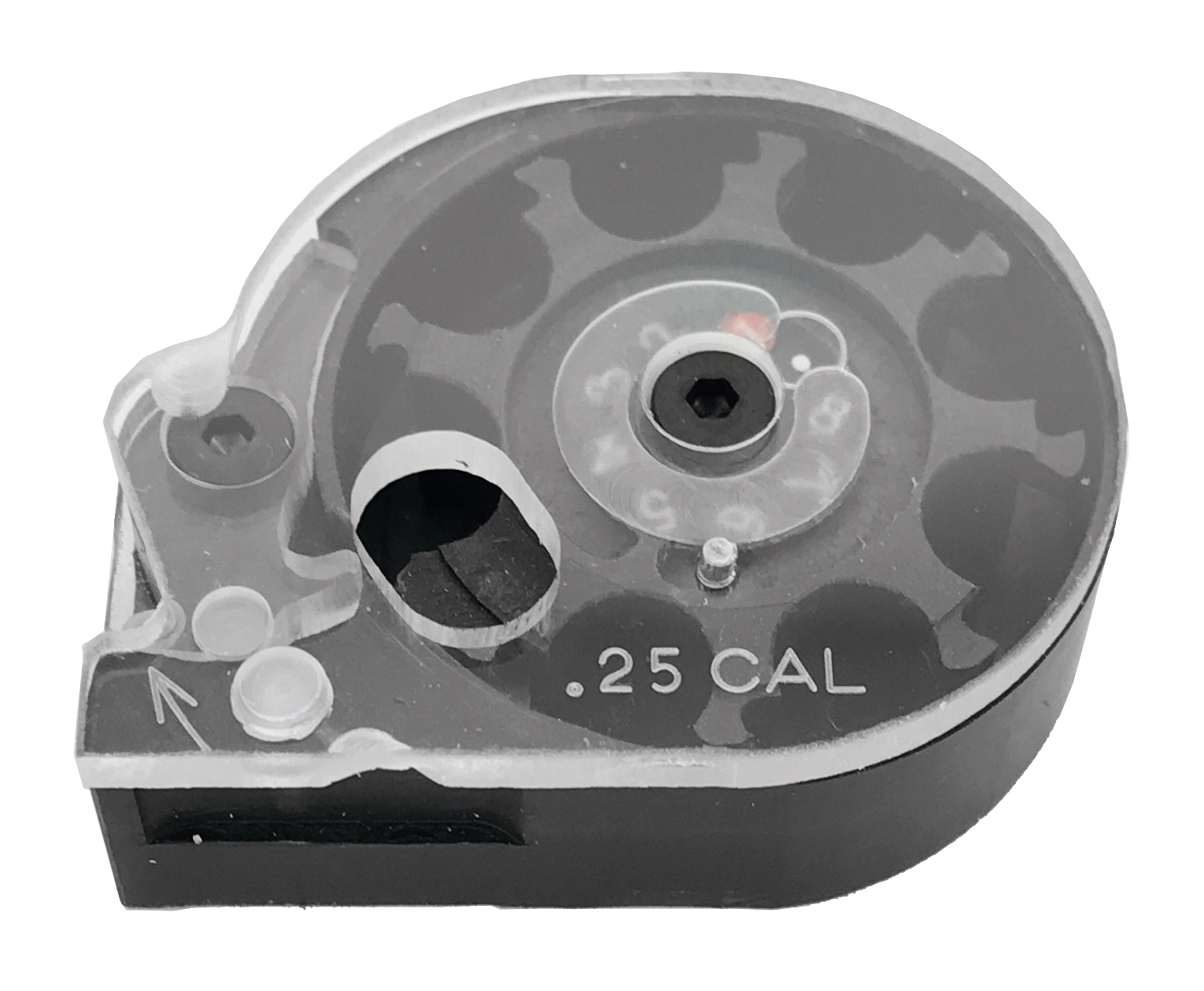 Барабанный магазин Agioso 6.35 мм с отложкой 17.5 мм, 8 пуль, KrugerGun, Доберман, Gen2