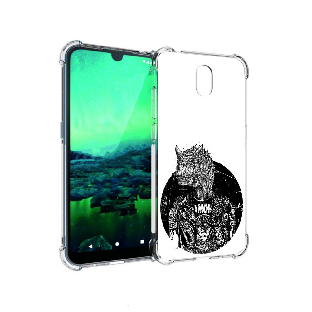

Чехол MyPads Tocco для Nokia 1.3 динозавр в куртке (PT227048.104.328), Прозрачный, Tocco