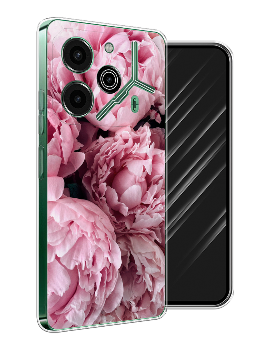 

Чехол Awog на Tecno Pova 6 Pro 5G "Нежные пионы", Розовый;черный;белый, 305250-1