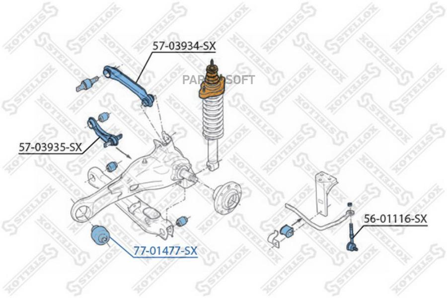 

77-01477-sx_сайлентблок заднего рычага volvo s40/v40 00-04
