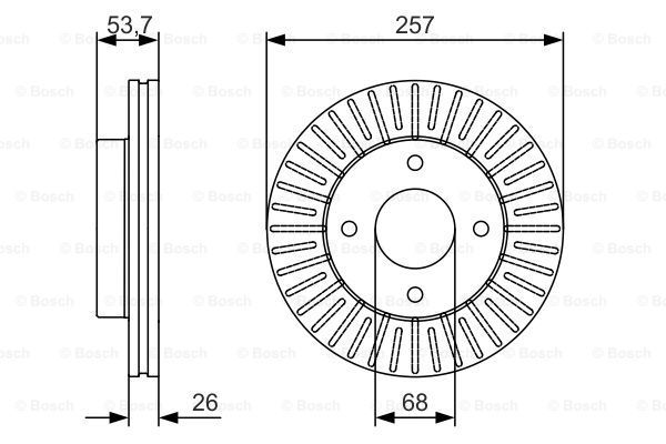 

0 986 479 535 диск тормозной передний D257x26mm Nissan NV200 1.6 16V/1.5DCi 10>