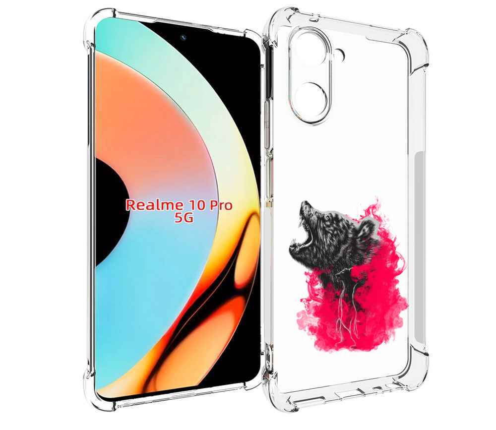

Чехол бампер MyPads медведь в дымке для Realme 10 Pro противоуда..., Прозрачный, Tocco