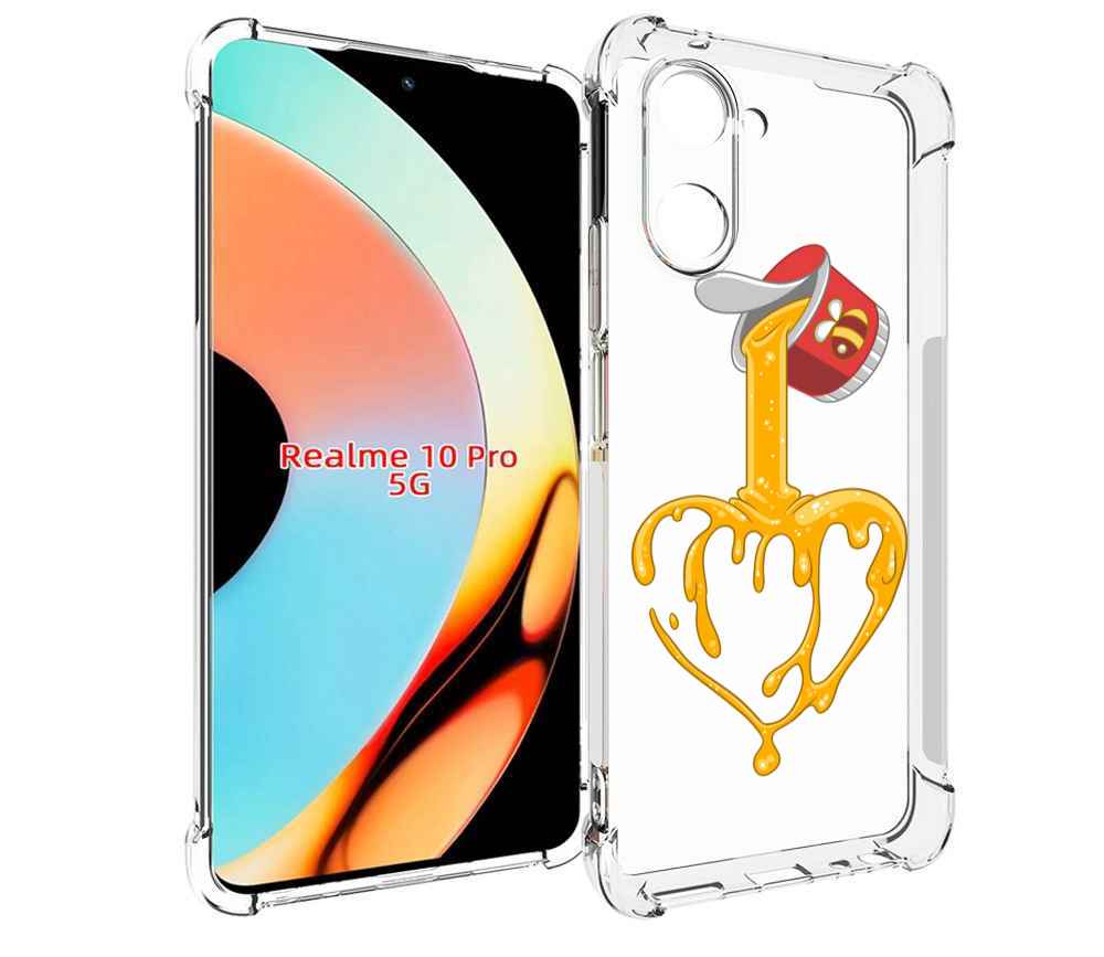 Чехол бампер MyPads медовое сердце для Realme 10 Pro противоударный