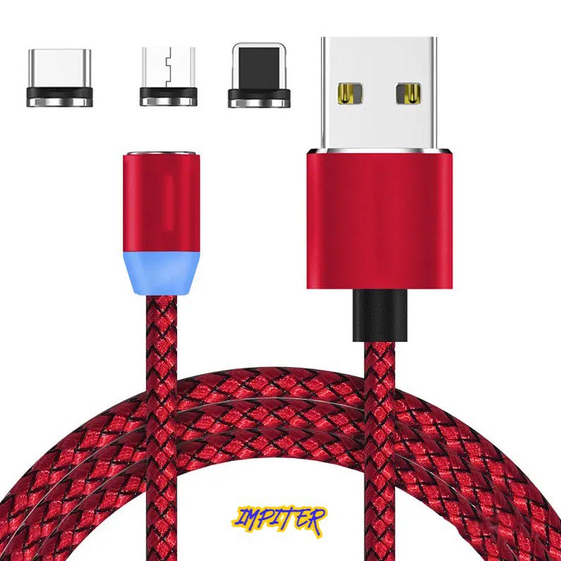 Кабель Lightning USB Type-C micro USB-USB Impiter 1 м красный 199₽