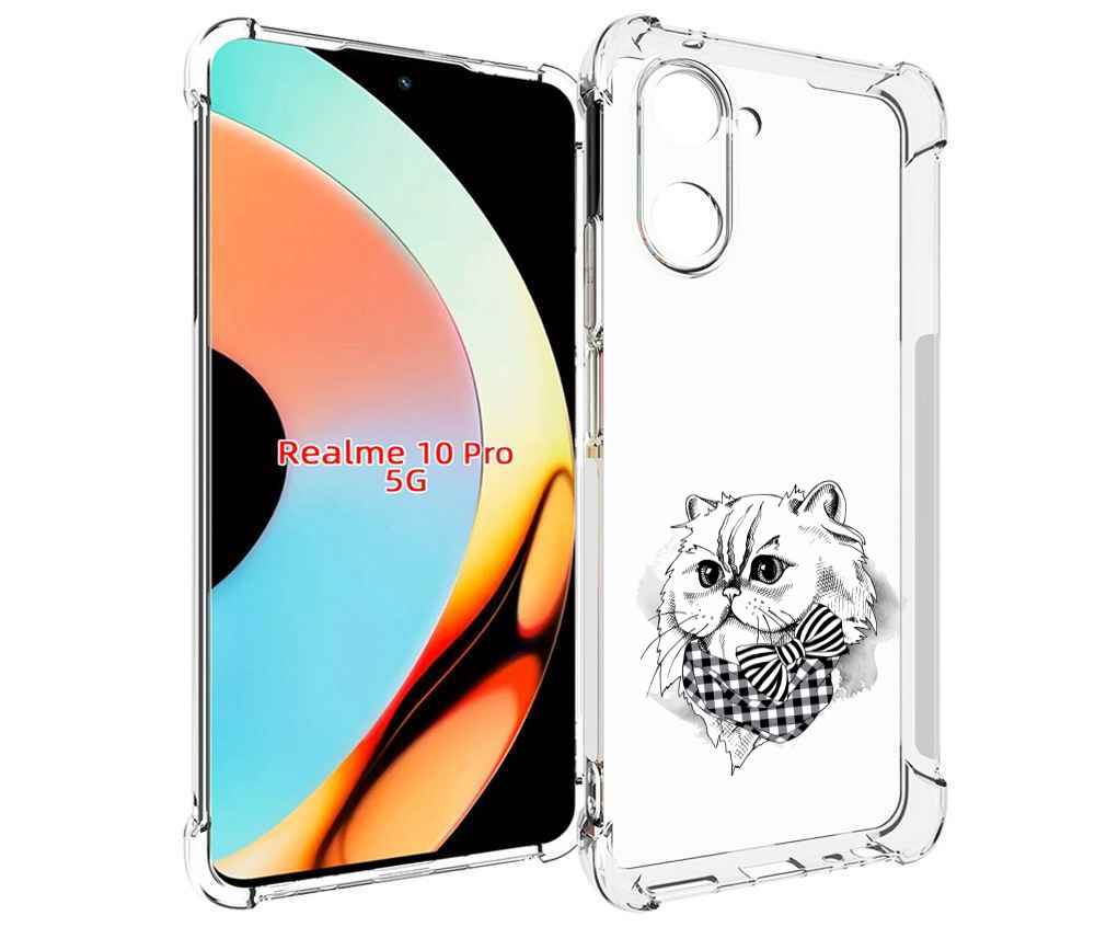 

Чехол бампер MyPads нарисованная красивая кошечка для Realme 10 ..., Прозрачный, Tocco