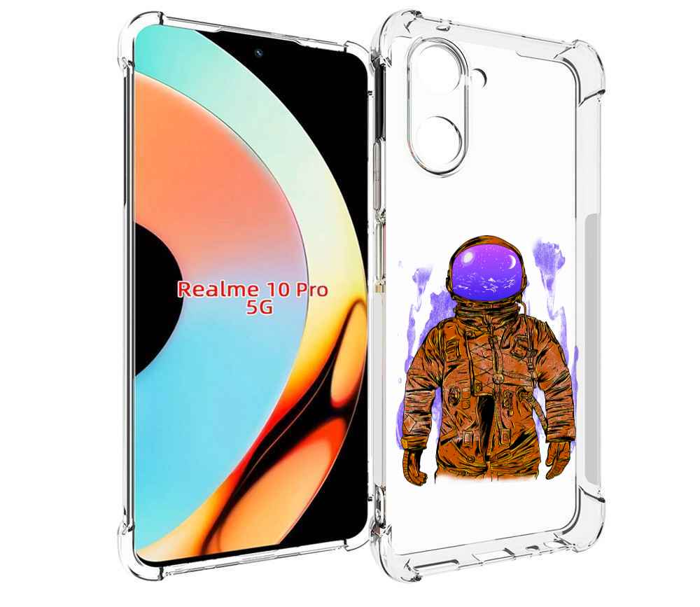 

Чехол бампер MyPads нарисованный мужчина в скафандре для Realme ..., Прозрачный, Tocco
