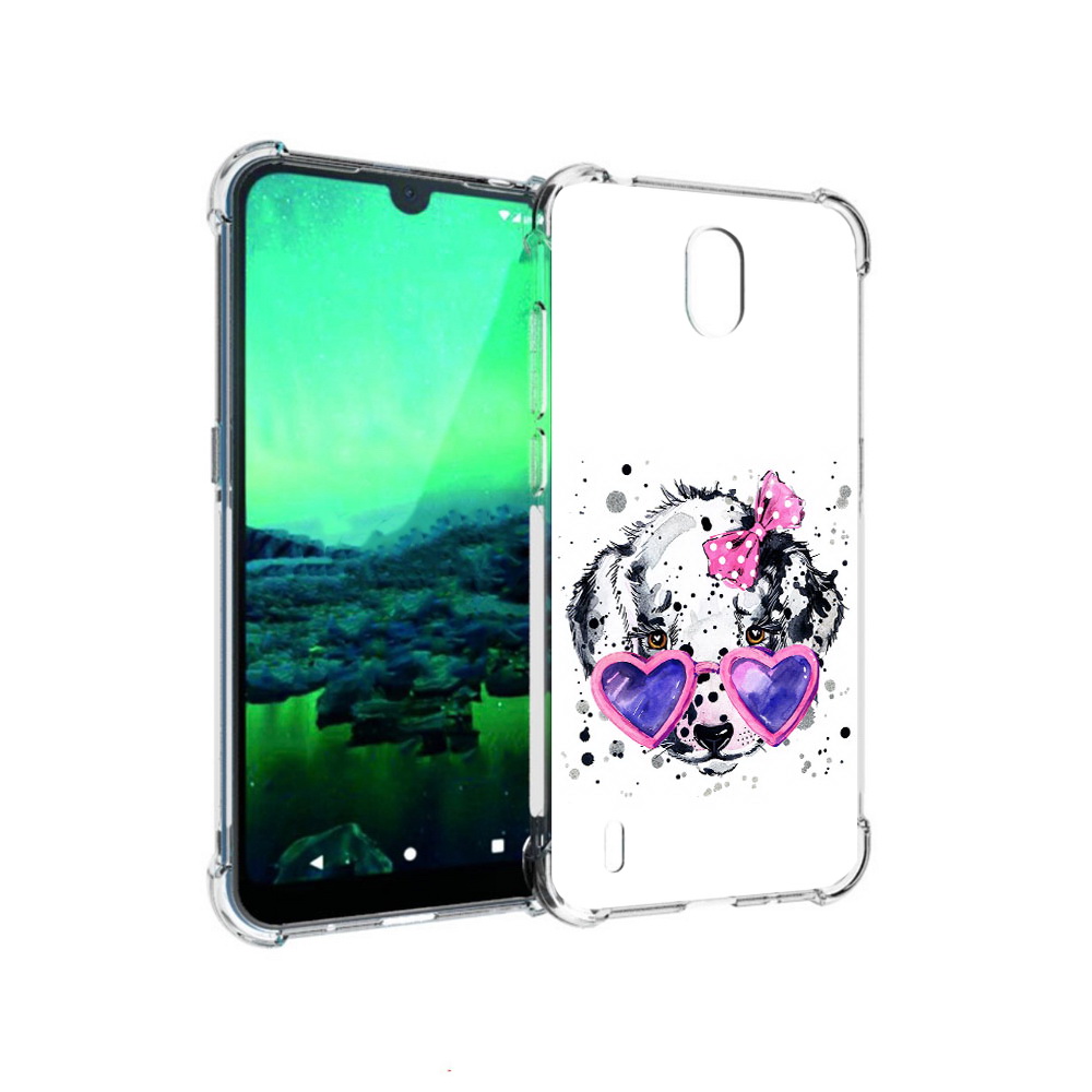 

Чехол MyPads Tocco для Nokia 1.3 долматинец в очках (PT227048.104.337), Прозрачный, Tocco