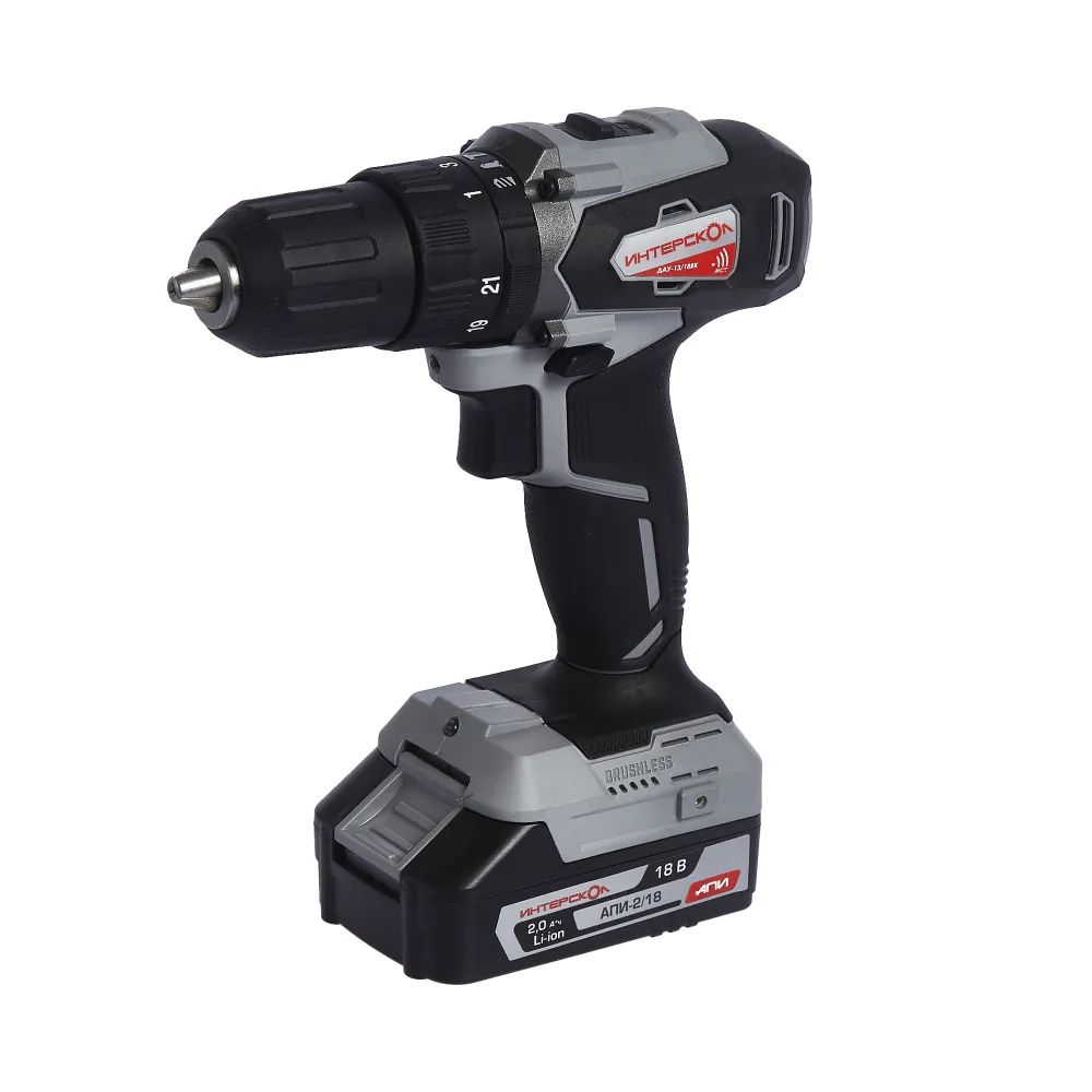 Дрель-шуруповерт Интерскол ДАУ-1318ВК От аккумулятора 18 В 45 Нм 2 АКБ 1247100₽