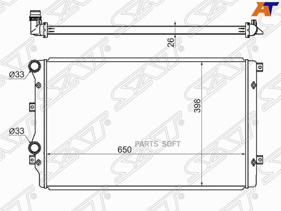 

SAT Радиатор VOLKSWAGEN GOLF V 03-/ TOURAN 03-/AUDI A3 03-12/AUDI TT 06-/SKODA SUPERB 08-